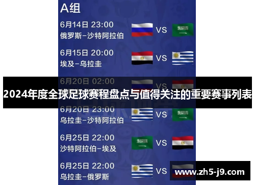 2024年度全球足球赛程盘点与值得关注的重要赛事列表